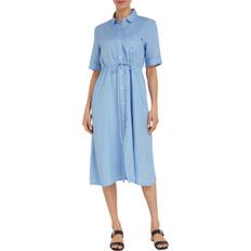 Tommy Hilfiger L Dresses Tommy Hilfiger Shirt Elbow Length Sleeve Linen Dress, Vessel Blue