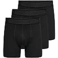 Only & Sons Underkläder Only & Sons ONSFITZ SOLID svart trunk, 3-pack Svart/detalj: svart midja och svart logotyp