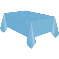 Blue Table Cloths Unique Party Reusable Rectangular Plastic Tablecover 19 Colours Powder Blue One Size