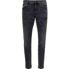 Dolce & Gabbana Grey Jeans Dolce & Gabbana Mens Combined Colour Brand-plaque Slim-fit Tapered-leg Stretch-denim Jeans