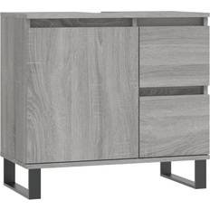 vidaXL grey sonoma Bathroom Cabinet Vanity Unit Highboard Engineered Wood