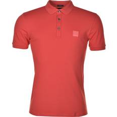 HUGO BOSS Red Polo Shirts HUGO BOSS Passenger Short Sleeve Polo Shirt Bright Red