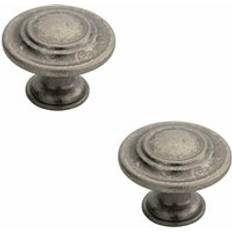 Doorknobs Loops 2x Round Ringed Pattern Door Knob 2pcs