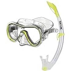 Silikon Schnorchel Seac Unisex Jugend Giglio Valve Schnorchelset mit Maske und Schnorchel mit Wasserausblasventil für Kinder, gelb