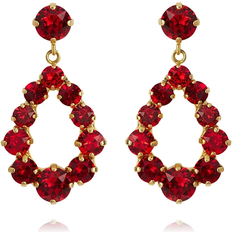 Caroline Svedbom Mini Delia Earrings Gold Red Combo