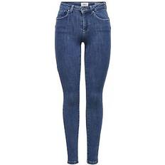 Blåa - Tyg Jeans Only Onlpower Skinny Jeans - Dark Blue Denim