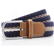 Stripes Belts ASQUITH & FOX Two Colour Stripe Braid Stretch Belt Navy One