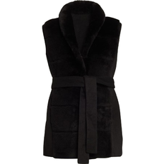 Shearling Vests Reversible Shearling Vest BLACK