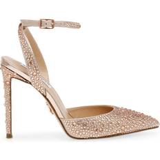 Damen Sandaletten Steve Madden Rhinestone-Embellished and Satin Heeled Sandals Gold