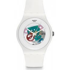 Swatch Relojes Swatch Unisexuhr New Gent White Lacquered SUOW100