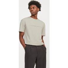 Jack & Jones T-shirts Jack & Jones Logotyp Rundringning T-shirt Beige