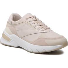 Sko Calvin Klein Leather Sneakers Female Beige