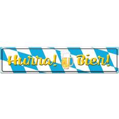 Blechschild 46x10 cm - Hurra Bier