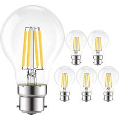 Yellow LED Lamps ExtraStar Extrastar 8W Led Filament Light Bulb B22, 2700K, Pack Of 6