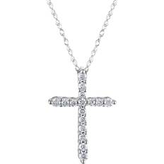 White Gold Charms & Pendants 0.20 ct. t.w. Diamond Cross Pendant in 14K White Gold H-I, I1