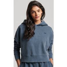 Superdry Woman Jumpers Superdry Damen Kurzes Hoodie im Washed-Look Marineblau Größe: Marineblau