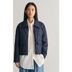 Gant Dame Ytterklær Gant Quilted Collored Jacket Evening Blue