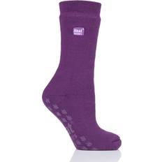 Ladies Dual Layer Raynaud's Slipper Socks Violet