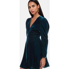 Turquoise Dresses Whistles Women's Charley Velvet Flippy Dress Teal