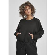 Dam - Korta ärmar Tröjor Urban Classics dam pullover överdimensionerad Raglan sweatshirt med magväska