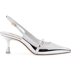 Plata Tacones y Zapatos de Tacón Larroudé Ines Pointed Toe Slingback Pumps - Women's