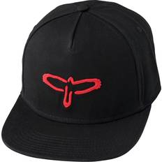 Caps PRS Flat Bill Baseball Hat, Black Red Bird Logo