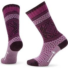 Smartwool Women Clothing Smartwool Everyday Popcorn Snowflake Pattern Full Cushion Merino Crew Socks For Men and Women, Meadow Mauve