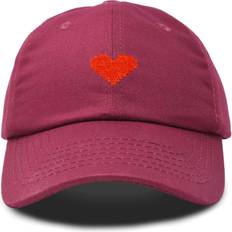 Red Hats Dalix Pixel Heart Hat Womens Dad Hats Cotton Caps Embroidered Valentines Maroon