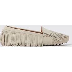 38 ½ - Beige Loafers Scarosso Maya Tofs Penny Driving Loafers Med Fransar