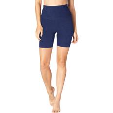 Yoga Shorts Beyond Yoga Womens Spacedye High Waisted Biker Shorts Nocturnal Navy US 2-4