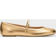 Gianvito Rossi Low Shoes Gianvito Rossi Ballerinas Carla aus Metallic-Leder Gold