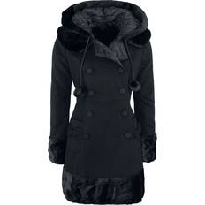 Elastane/Lycra/Spandex Coats Hell Bunny Hell Bunny Sarah Jane Coat Winter Coat black