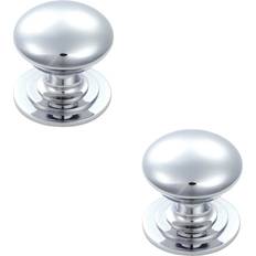 Loops Victorian Round Cupboard Door Knob 50mm Dia Polished Chrome Cabinet Handle 4500x500mm