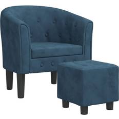 Bleu Fauteuils vidaXL Cabriolet Avec Repose-Pied 356481 Fauteuil