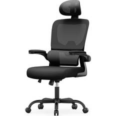 Neck Rest Office Chairs Bigzzia Ergonomic Black Office Chair 110cm