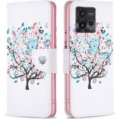 MAULUND Motorola Moto G72 Läder Plånboksfodral Blommor Träd