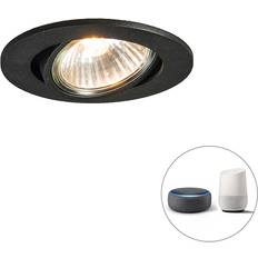 QAZQA Dæmpbare Spotlights QAZQA Smart Indbygget Sort Vipbar Wifi GU10 Spotlight