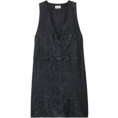 Leather Dresses Zadig & Voltaire Rasha Crinkled Leather Dress Black