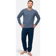 Green - Men Sleepwear greenjama Herren Langarm-Shirt Ringel Pyjamaoberteil, Ultramarine