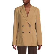 Unisex - XS Blazers BOSS Women's Jaime Double Breasted Virgin Wool Blazer Beige