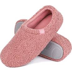 Pink Slippers HomeTop women cozy loafer slippers indoor outdoor