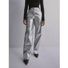 Skind - Sølv Bukser & Shorts JJXX Jxmary Faux Pants - Sølvfarve