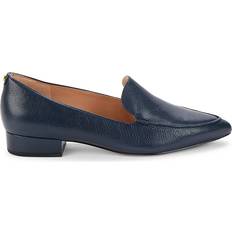 Cole Haan Women Loafers Cole Haan Women's Vivian Leather Heeled Loafers Navy Blazer