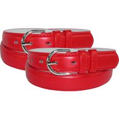 Red - Women Belts CTM Leather 1/8 Dress Belt Pack of 2 Women