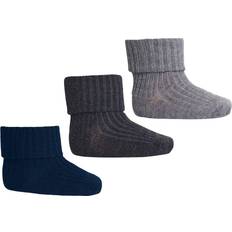 mp Denmark Wool rib Baby Socks Pack Strømper hos Magasin Grå