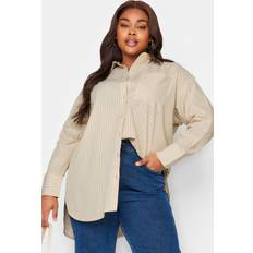 Long - Woman Shirts Yours Long Sleeve Printed Shirt Light Beige