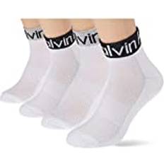 Calvin Klein Chaussettes Calvin Klein Herren Quarter Logo Welt Quarter Pack Ecom, white combo, Einheitsgröße