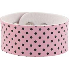 Faux Leather Bracelets Rock Daddy Armband Pink mit Schwarzen Punkten