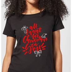 By IWOOT All Want For Christmas Women's T-Shirt Black