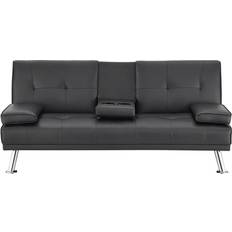 4 Seater - Sofa Beds Sofas Naomi Home Futon Black Sofa 66" 4 Seater